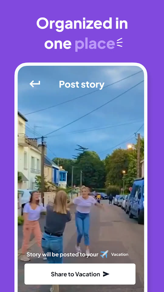 Story post screen in Capsule, a mobile app published to the App Store and Google Play with no code
